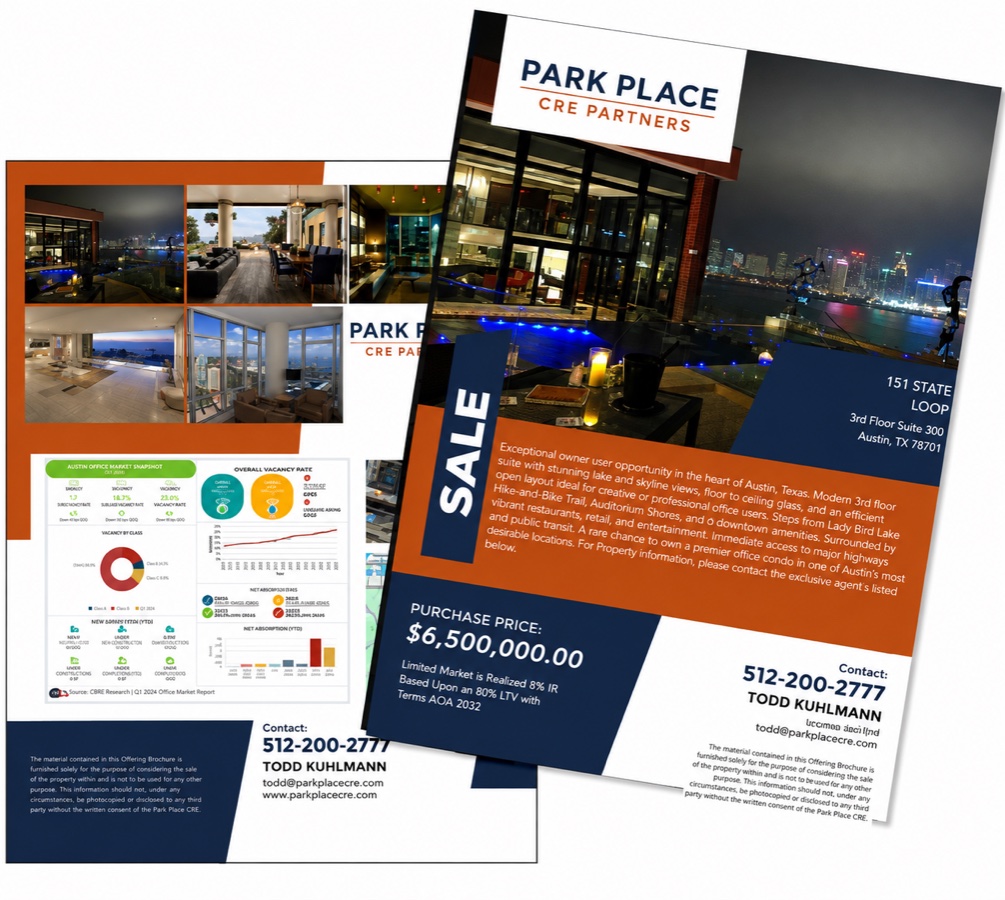 A branded one-page property flyer and its two-page companion, produced by TheAnalyst PRO